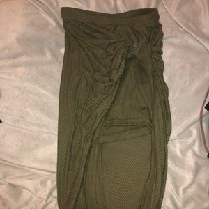 front tie maxi skirt